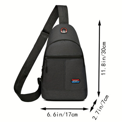 Men's Casual Nylon Crossbody Bag - Multi-Purpose, Sports and Travel Chest Bag with Tassel Detail