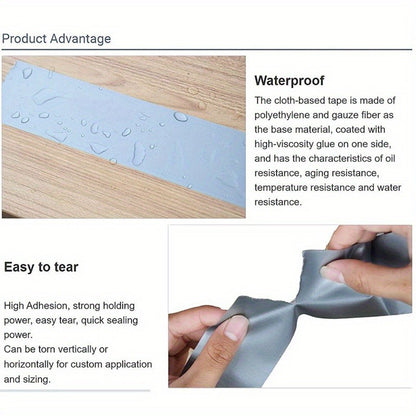 Extra Sticky Heavy Duty Waterproof Tape - No Residue, Indoor/Outdoor Use, Great for Fabric and Metal, Thick Aluminum Foil