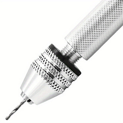 Versatile Mini Hand Drill Set with 10 Drill Bits - Great for Jewelry, Resin Crafts and Model Making, Metal Construction