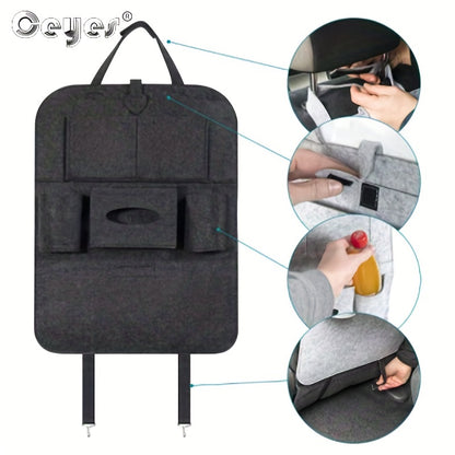 Portable Felt Car Seat Back Multi-Pocket Organizer - Spacious storage space for travel essentials, durable structure, easy installation - Perfect for road trips, family outings and daily commutes