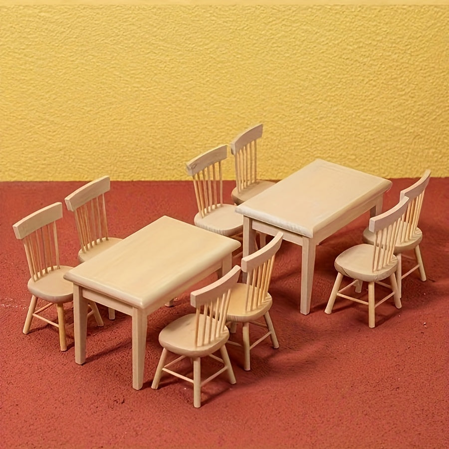 5-piece Mini Wooden Dining Table Set - Perfect for Living Room Decor, Includes Table and Chairs