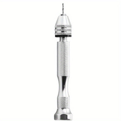 Versatile Mini Hand Drill Set with 10 Drill Bits - Great for Jewelry, Resin Crafts and Model Making, Metal Construction