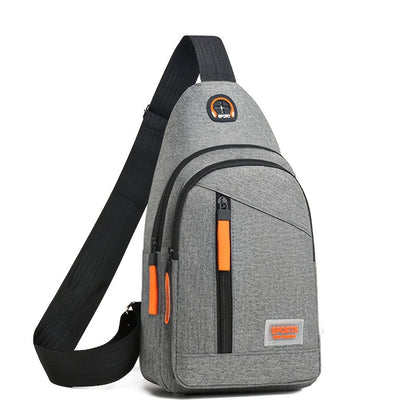 Stylish black Oxford canvas crossbody bag with adjustable shoulder strap and zip closure - perfect for casual outings