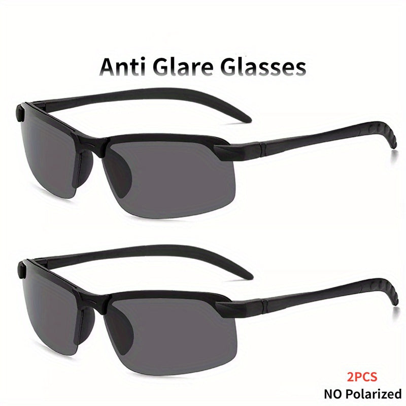 2 Pack Night Vision Glasses, Anti-Glare Driving Glasses Half Frame Glasses, Day and Night Glasses for Drivers