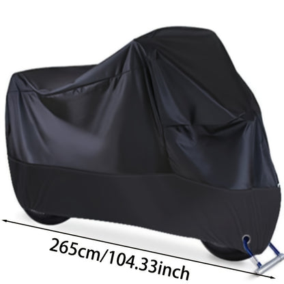 1 set of black thickened plus size motorcycle cover motorcycle sunscreen rainproof dust cover bicycle can also be used as outdoor car cover