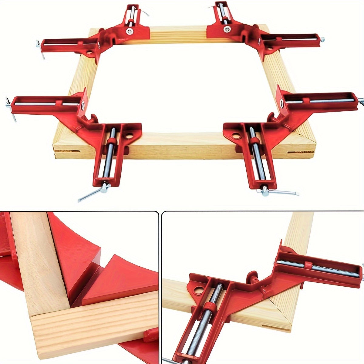 2pcs Adjustable Corner Clamps Set - 90 Degree Right Angle Clamp for Woodworking, Picture Frames, Welding, Fish-tanks, Cabinets, Shelf Holder, DIY Hand Tool with Corner Square Function