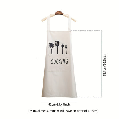 Waterproof Non-Woven Plastic Apron with Convenient Pockets - Stain Resistant, Wipeable Chef Apron for Kitchen and Restaurant, Unisex Design
