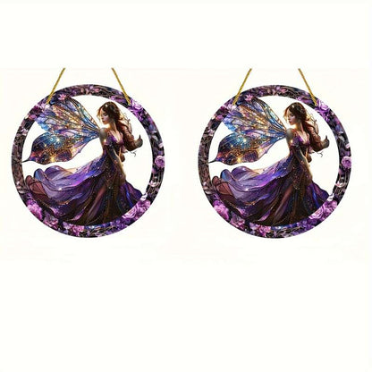1pc/2pcs Acrylic Fairy Sun Catcher Hanging Decoration - Stain-Resistant