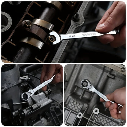 10mm Flexible Head Ratchet Wrench Set - Auto Repair Dual-Purpose Steel Gear Tool 1 Piece