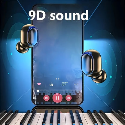 1 pc E7S TWS Wireless Earbuds with LED Display, In-Ear Gaming Headphones, Voice Call Noise Cancellation, App Control, Volume Control, USB Charging, Anti-Tangle Cable, for iPhone/Xiaomi - Adults