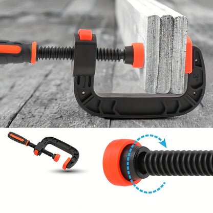 2-Pack 7-Inch Heavy Duty Plastic Quick Clamp Horizontal Fixing Clips, Rust-Resistant, No Assembly Required, with Spring Release, for Woodworking and Crafts