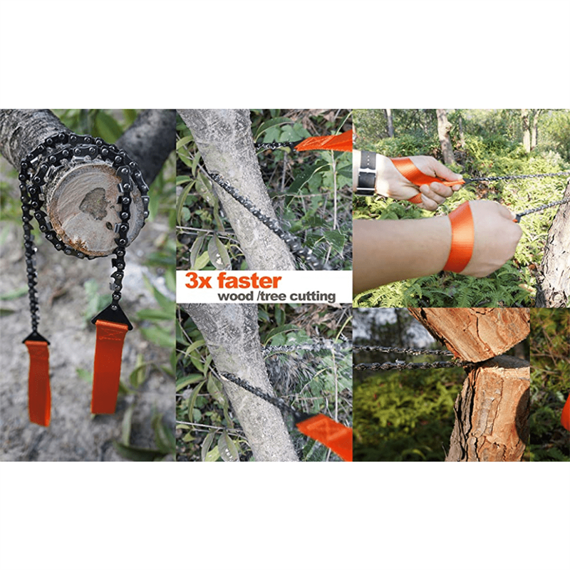1pc Pocket Chainsaw, Outdoor Survival Hand Chainsaw, Survival Gear, Manual Hand Steel Rope Chain Saw, Emergency Kit