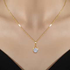 Simple Luxury Cubic Synthetic Cubic Zirconiaia Necklace for Women & men   Elegant Copper Pendant & Chain Jewelry  Sparkling CZ Gift for Anniversary  Wedding   Durable Affordable Luxury Accessory