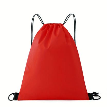 1pc Multicolor Drawstring Duffel Bag, Oxford Cloth Sports Backpack, Marathon Running Bag, Soccer Equipment Bag, Waterproof, High School, Machine Washable, Knit Fabric, Nylon, Polyester, Soft Shell