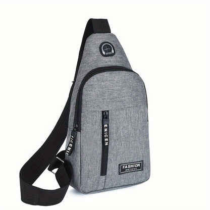 1pc Men's Polyester Chest Bag  Waterproof Crossbody Bag with Multiple Pockets