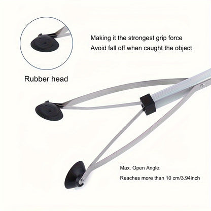 1pc, Long-Reach Folding Trash Grabber - Lightweight Alloy Camping & Hiking Tool for Easy Waste Pickup - Compact, Portable, and Space-Saving Design