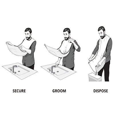 Beard Bib, Shaving and Trimming Beard Hair Collector, Non-stick Beard Shaving Cape,