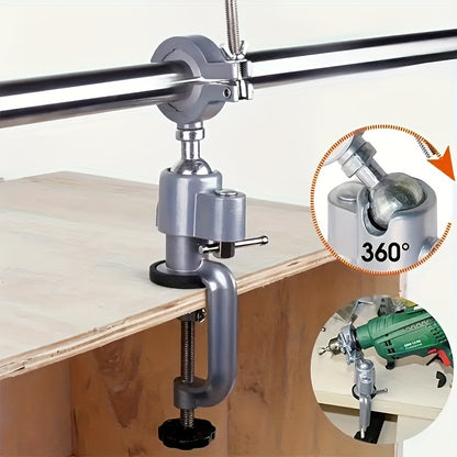 1-Piece Universal Multi-Purpose Stand - 360 Degree Rotatable, Adjustable Drill Clamp, Stand and Bracket - Perfect for Drills, Drill Presses and Handheld Drills