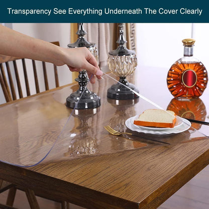 1 piece of high quality PVC tablecloth - transparent, 1.5mm thick, heat resistant, anti-scratch table protector for home and hotel