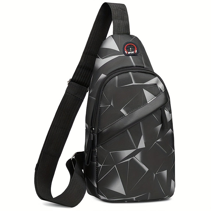 1 piece Men's fashion camouflage messenger bag Nylon cloth casual bag Commuter zipper chest bag [zipper direction random]