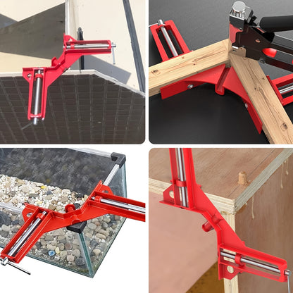 2pcs Adjustable Corner Clamps Set - 90 Degree Right Angle Clamp for Woodworking, Picture Frames, Welding, Fish-tanks, Cabinets, Shelf Holder, DIY Hand Tool with Corner Square Function