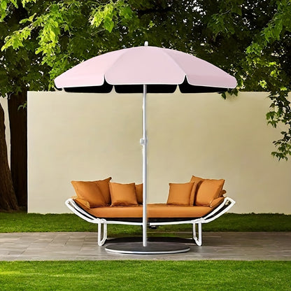 Modern Waterproof Outdoor Awning - Portable Round Patio Umbrella with UV Protection, Easy to Clean Vinyl Coating, Can be Used in Garden, Beach and Camping, No Power Required