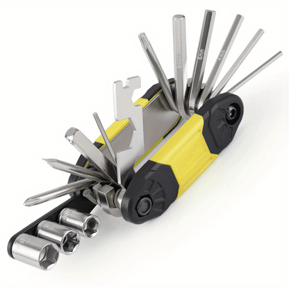 1pcs 16 in 1 Foldable Stainless Steel Rivet Removal Professional Pliers - Multi-purpose Bicycle Repair Tools for Travel, Off-road, Racing, Mountain Biking - Perfect Valentine's Day Gift for Men and Bicycle Lovers