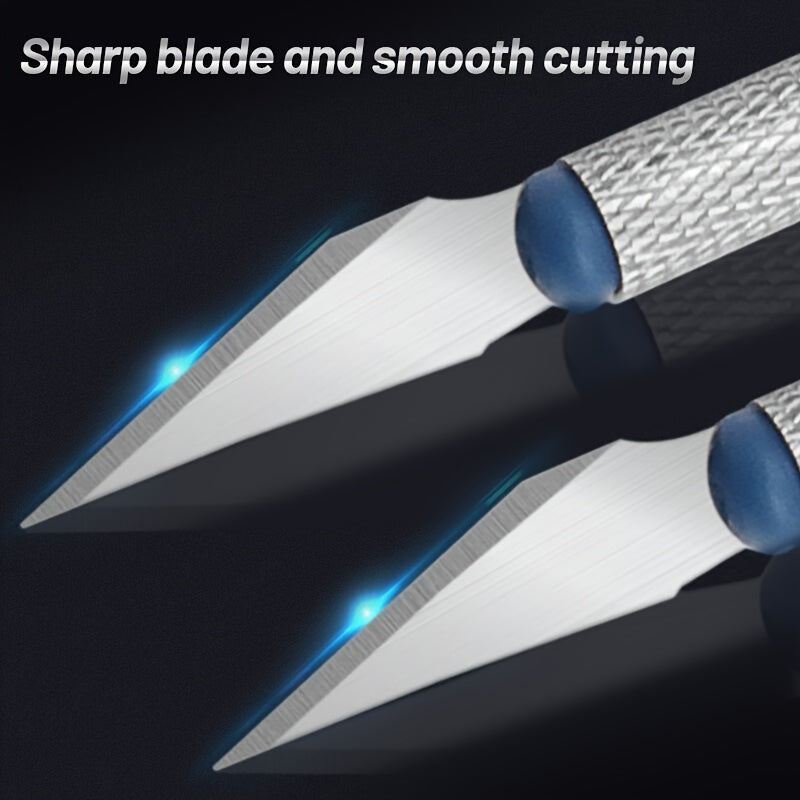 7-Piece Precision Engraving Knife Set, Metal Craft Knife with Replaceable Blades, Hand Engraving Hobby Tools for DIY Projects, Mobile Film Art, Multi-Function, No Electricity Required