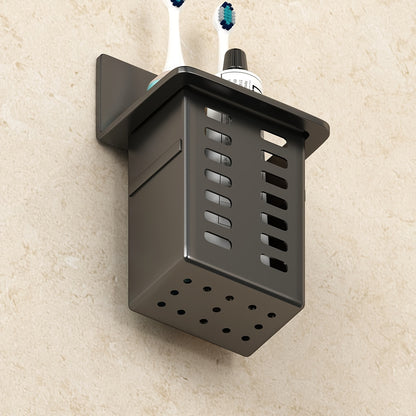 1pcs Bathroom Toothbrush Holder, Wall Mounted Toothbrush Storage Rack, Bathroom Storage Rack, Bathroom Multi-Function Toothpaste Toothbrush Container, Bathroom Accessories