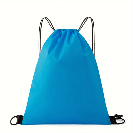 1pc Multicolor Drawstring Duffel Bag, Oxford Cloth Sports Backpack, Marathon Running Bag, Soccer Equipment Bag, Waterproof, High School, Machine Washable, Knit Fabric, Nylon, Polyester, Soft Shell