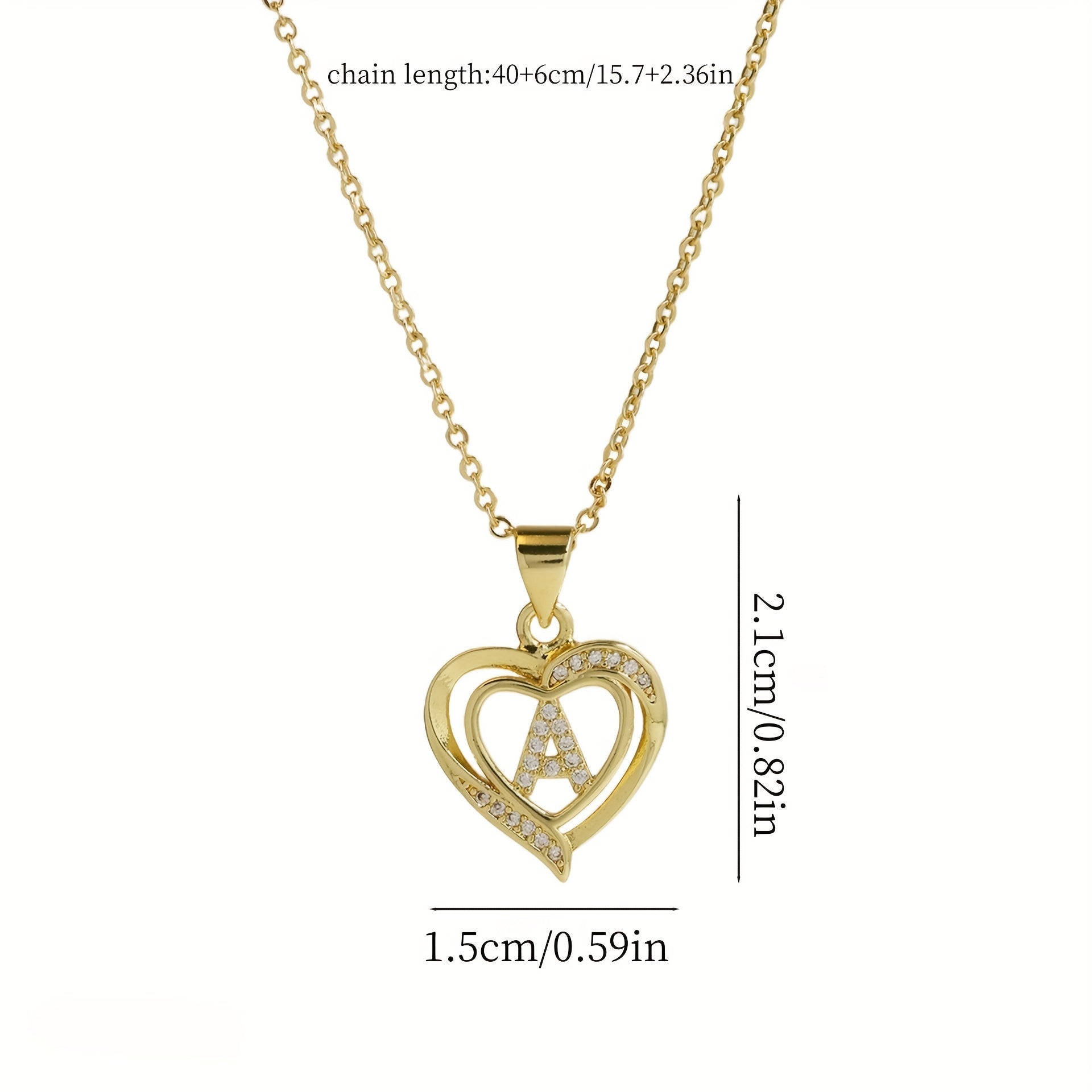 1pc 's Initial Necklace   1 Golden Plated Golden Plated Heart Pendant with A Z Letters (A Z)   Name Jewelry Gift for Wedding  Mother's Day    Elegant Golden Tone Initial Charm for Casual Attire & Special Occasions  for Teenager