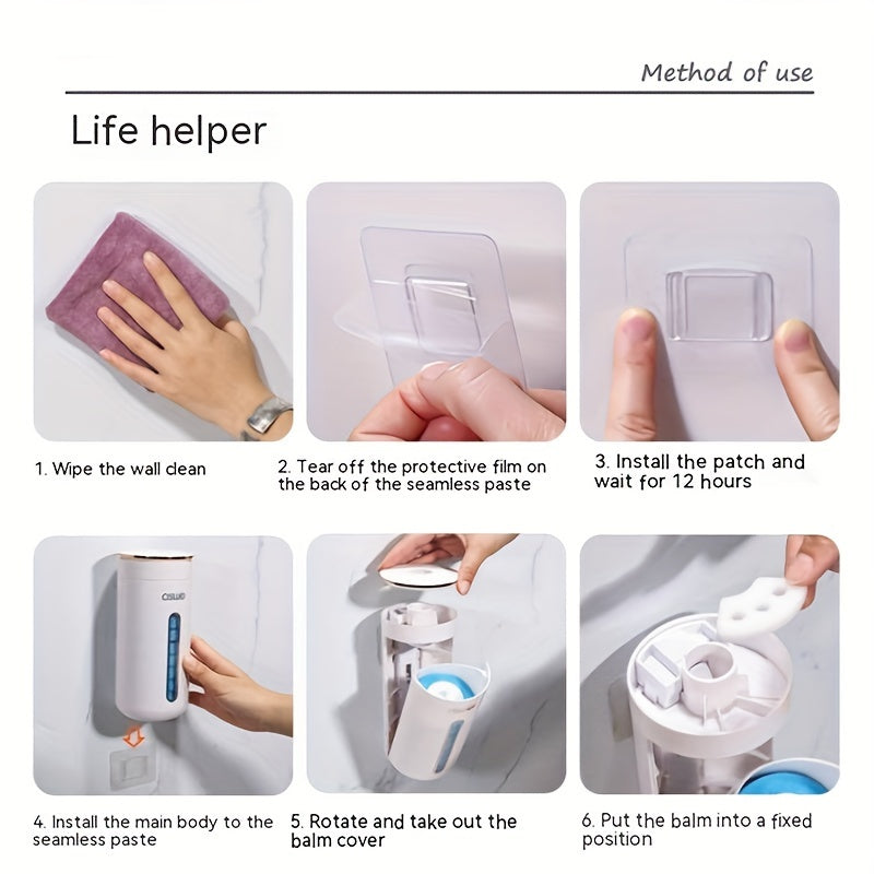 3pcs No Drill Wall Mount Adhesive Hooks for Bathroom Accessories   Perfect for Tissue Boxes  Toilet Brushes  Toothpaste Dispensers & Mop Holders