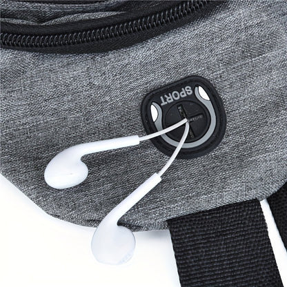 1pc Men's Polyester Chest Bag  Waterproof Crossbody Bag with Multiple Pockets
