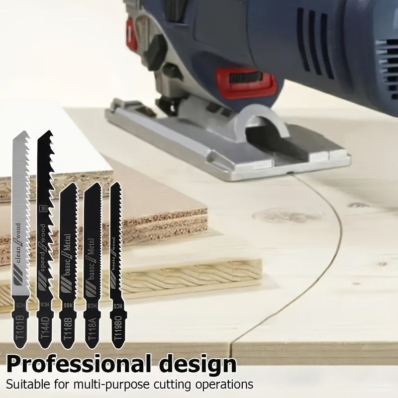 50 Piece Jig Saw Blade Set - High Carbon Steel, Multi-Purpose, for Wood, Metal and Plastic