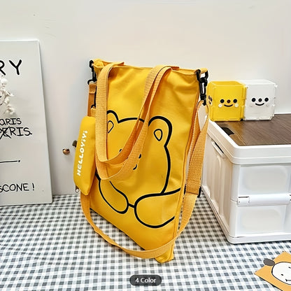 1PC cute cartoon printed handbag, large capacity shoulder bag and coin purse, perfect underarm bag for commuting