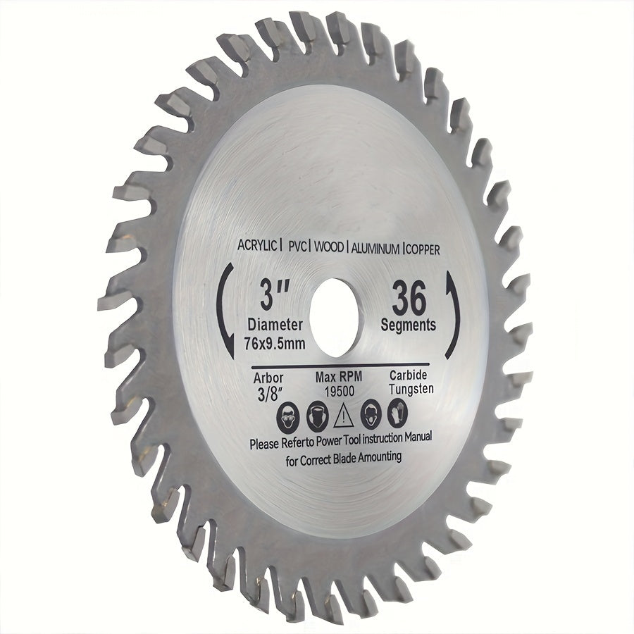 [3pcs] Mini Diamond Circular Saw Blade, 75x10mm, Carbide Tungsten Teeth, Suitable for Wood, Acrylic, PVC, Aluminum, Copper Cutting R73 3.5 Inch Woodworking Saw Blade