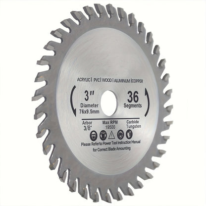 [3pcs] Mini Diamond Circular Saw Blade, 75x10mm, Carbide Tungsten Teeth, Suitable for Wood, Acrylic, PVC, Aluminum, Copper Cutting R73 3.5 Inch Woodworking Saw Blade