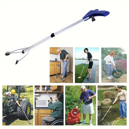 1pc, Long-Reach Folding Trash Grabber - Lightweight Alloy Camping & Hiking Tool for Easy Waste Pickup - Compact, Portable, and Space-Saving Design