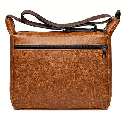 Fashion Men's Chest Bag - Casual Faux Leather Crossbody Bag with Adjustable Shoulder Strap, Large Capacity, Suitable for Daily Commuting and Outdoor Activities