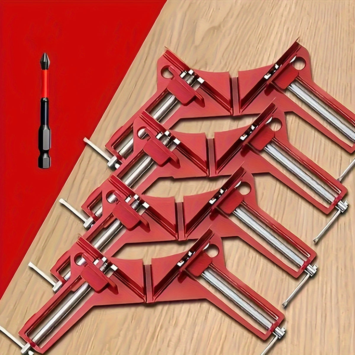 2pcs Adjustable Corner Clamps Set - 90 Degree Right Angle Clamp for Woodworking, Picture Frames, Welding, Fish-tanks, Cabinets, Shelf Holder, DIY Hand Tool with Corner Square Function