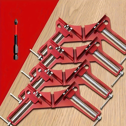 2pcs Adjustable Corner Clamps Set - 90 Degree Right Angle Clamp for Woodworking, Picture Frames, Welding, Fish-tanks, Cabinets, Shelf Holder, DIY Hand Tool with Corner Square Function