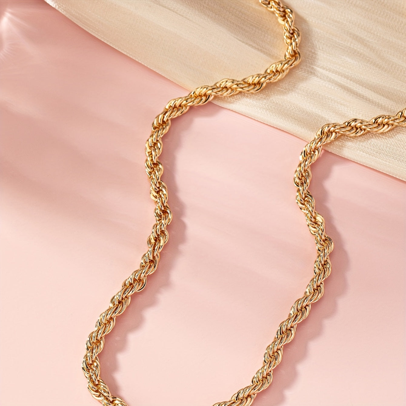 Golden Twist Necklace Adjustable Thick Clavicle Chain Luxury Style Make Your Call Match Daily Outfits Party Accessory