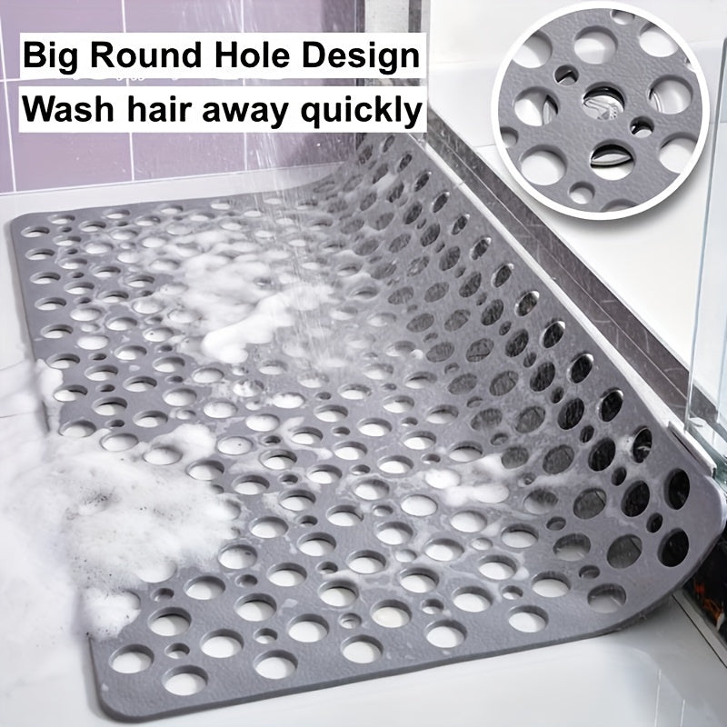 1pc   Quick Drying Anti Slip Bath Mat | Silicone Shower Mat with Circular Hole Design  Massage Ring  Suitable for Shower Rooms  Hotels  Toilets  Bathtubs
