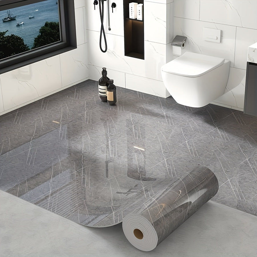 2 Rolls  15.7x118 Inch Thickened Version  3mm Thickness  Easy to Peel and Apply Vinyl Flooring Durable and Removable Waterproof Marble Tile Stickers. Self Adhesive Modern  Marble Pattern Floor Tile Decals  Suitable For Kitchen  Living Room  Office