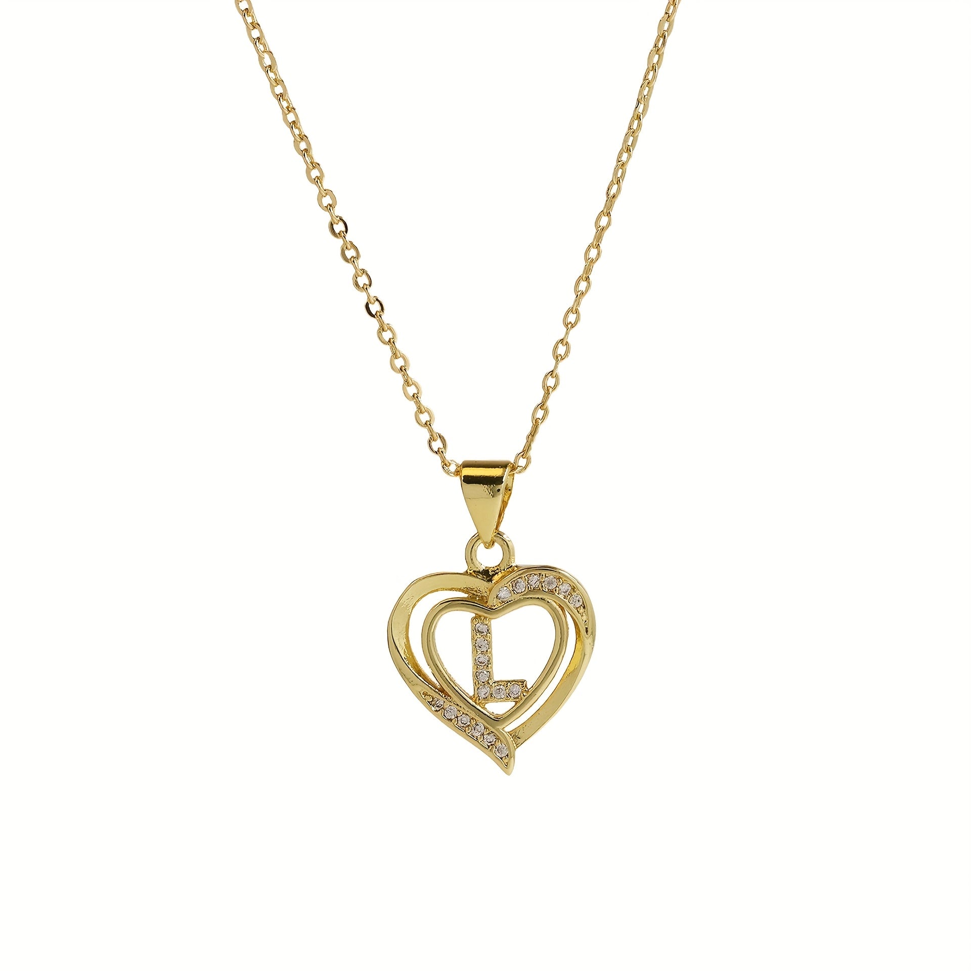 1pc 's Initial Necklace   1 Golden Plated Golden Plated Heart Pendant with A Z Letters (A Z)   Name Jewelry Gift for Wedding  Mother's Day    Elegant Golden Tone Initial Charm for Casual Attire & Special Occasions  for Teenager