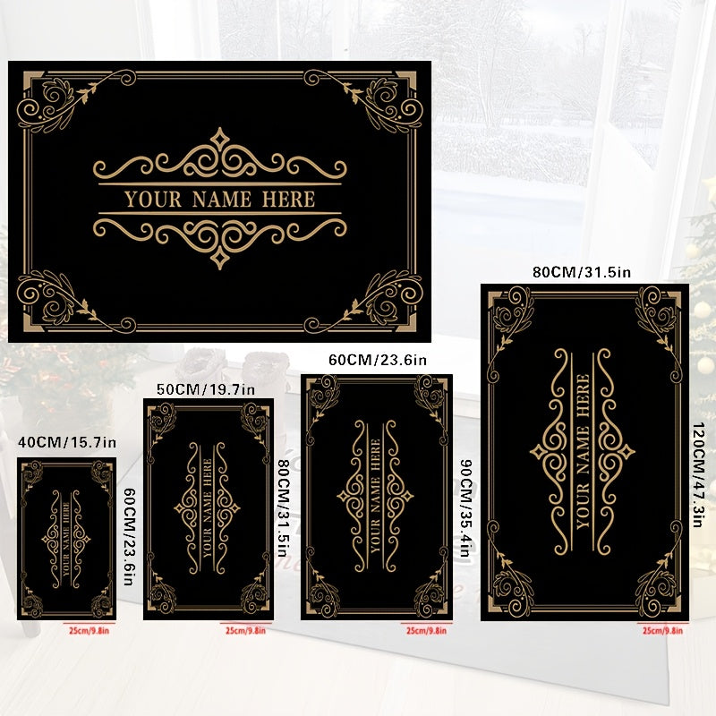 1Pc Personalized Welcome Mat Custom Family Name/Text Entry Non