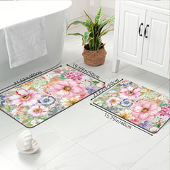 1Pc Floral Pattern Anti Slip Washable Door Mat Spring