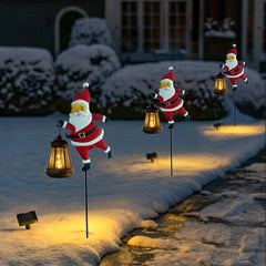 Solar Christmas Lights   IP44 Santa Claus LED Garden Decoration  Old for Man and Palace Lights  Outdoor Lawn Lighting  suitable for Courtyard  Path and Landscaping  Christmas  Halloween Decoration