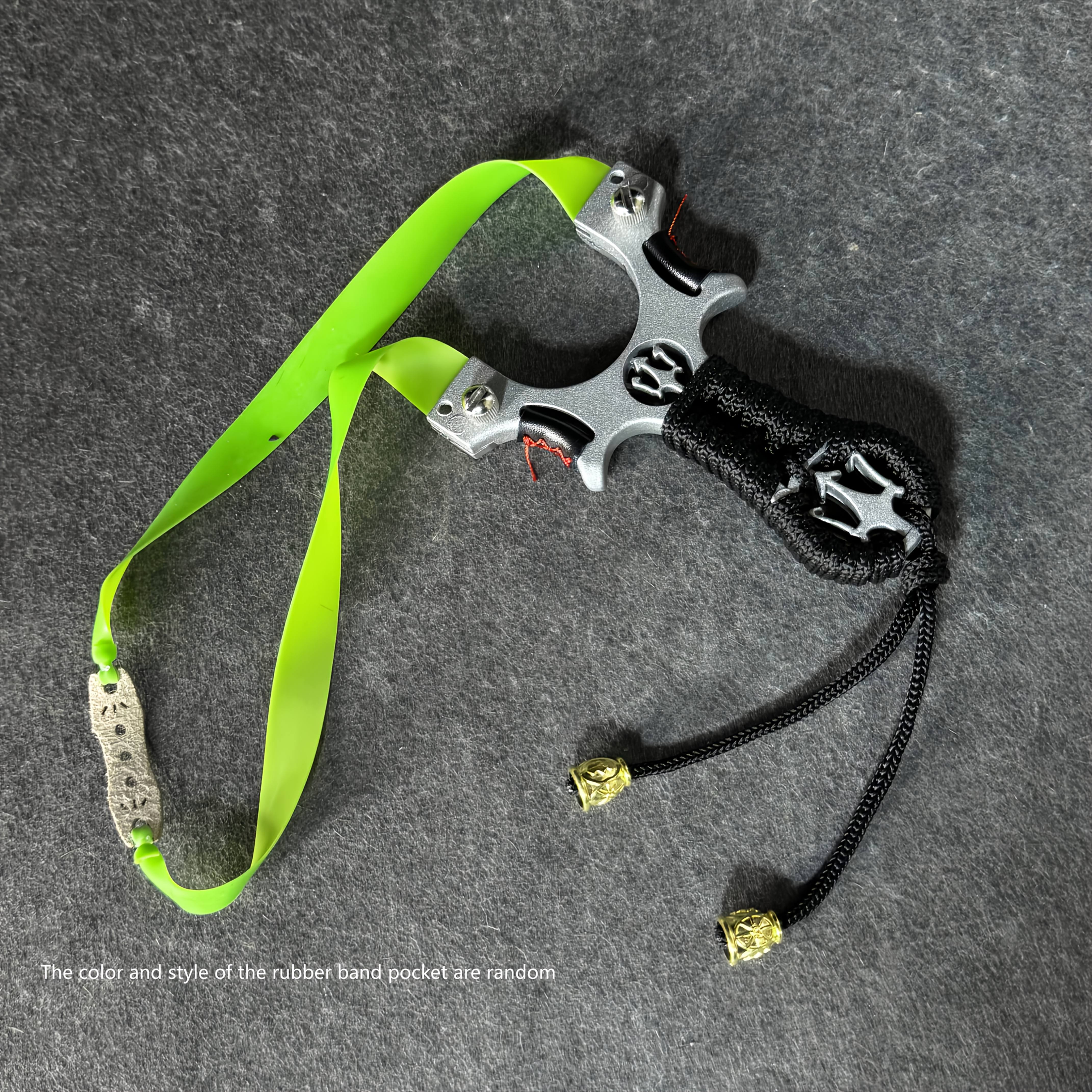 PIAOYU Metal Slingshot with Ergonomic Grip  Stability & Increased Friction   Black & Neon Green Design  Ideal for Palm Characteristics  Perfect for Practice & Competition  Slingshot for Hunting  Competition Slingshot  Sleek Metallic Finish  Durable Constr