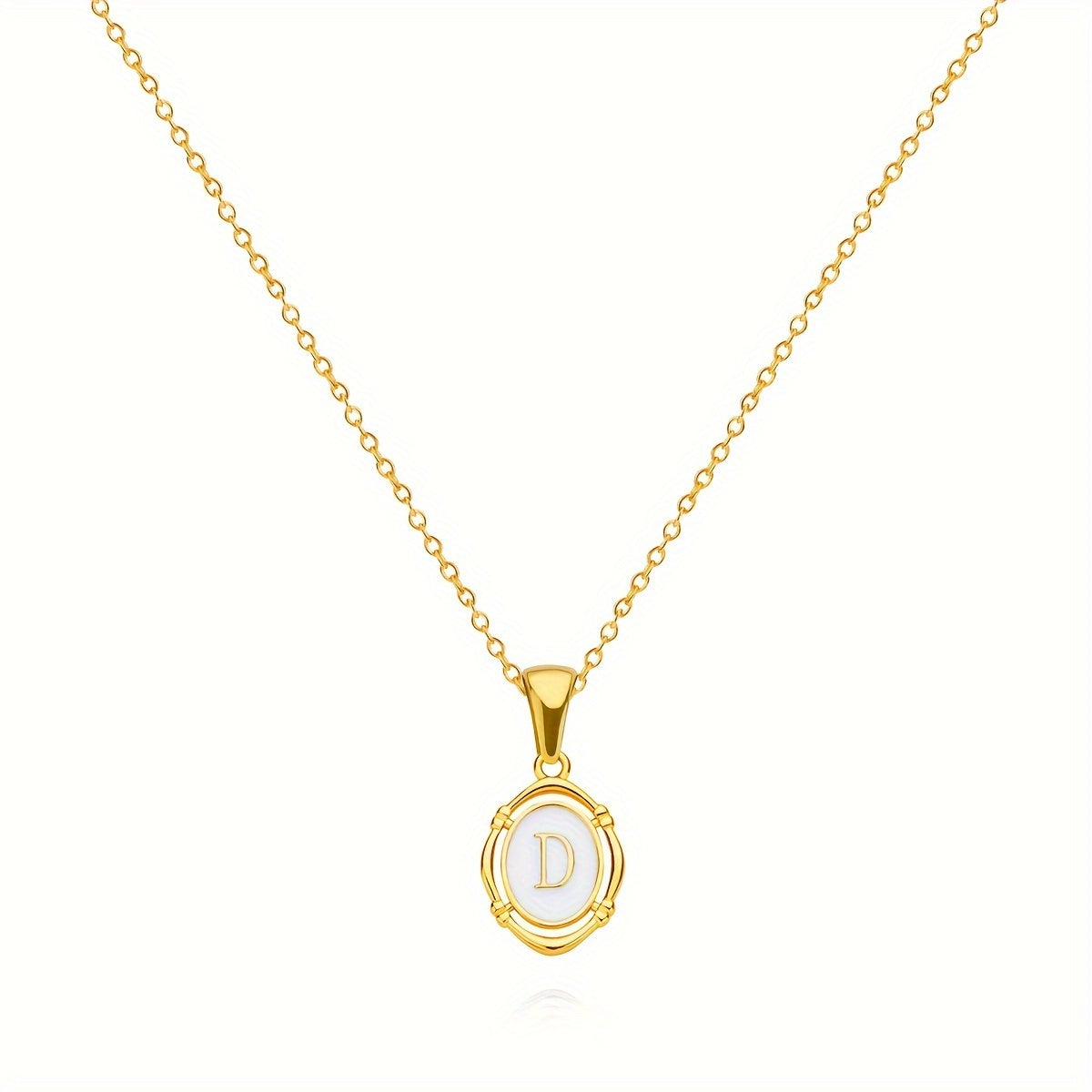 1pc 201 Stainless Steel A Z Alphabet Fashion Simple Initial Necklace  14K Gold Plated  for Ladies  Teenage Girls  Friend  Graduation Gift